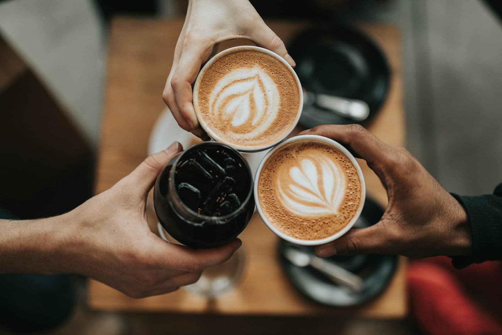 Lifestyle coffee photography in a warm modern kitchen